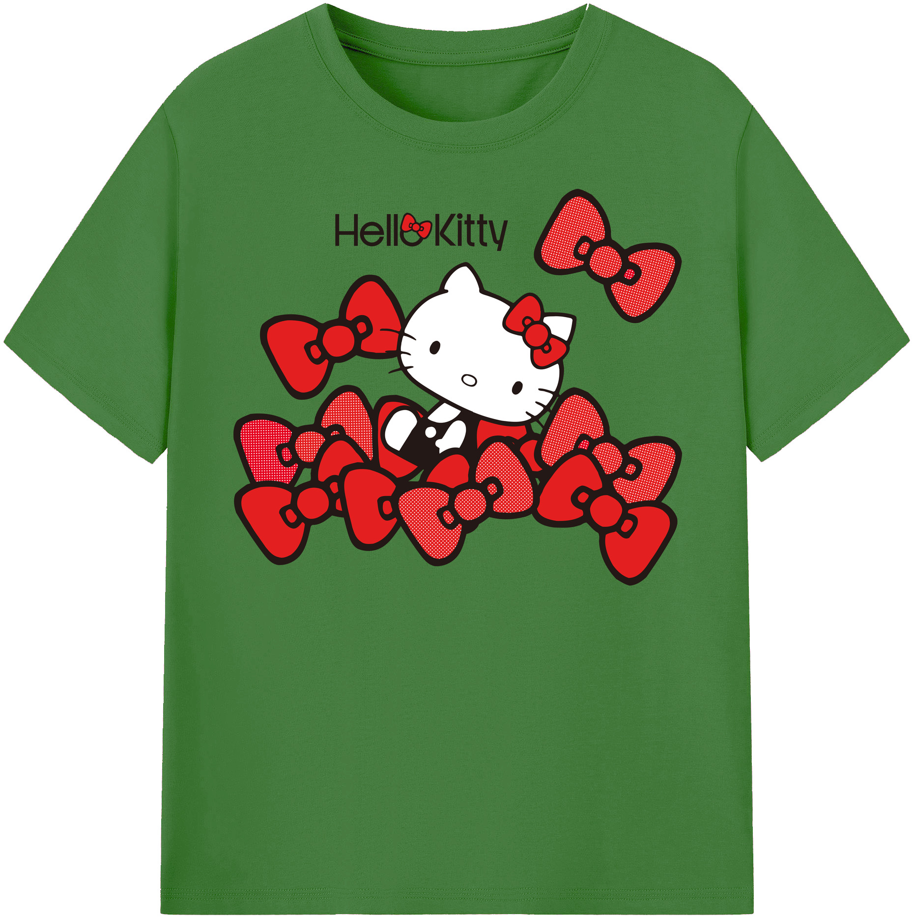 （画像用） Hello Kitty ハローキティ レディースカジュアルプリントTシャツ（綿100％）